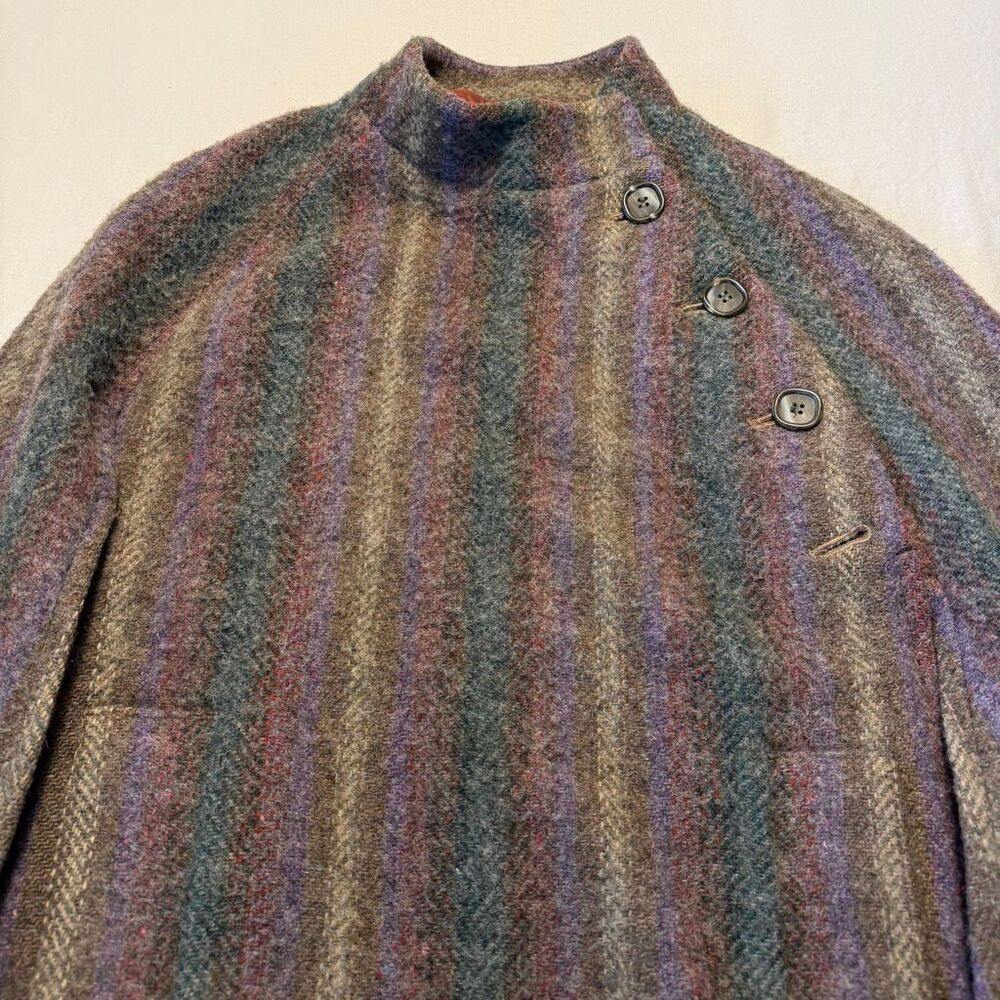 Jimmy Hourihan | Vintage Irish Wool Cape | Multi Stripe | Made in Ireland | Line